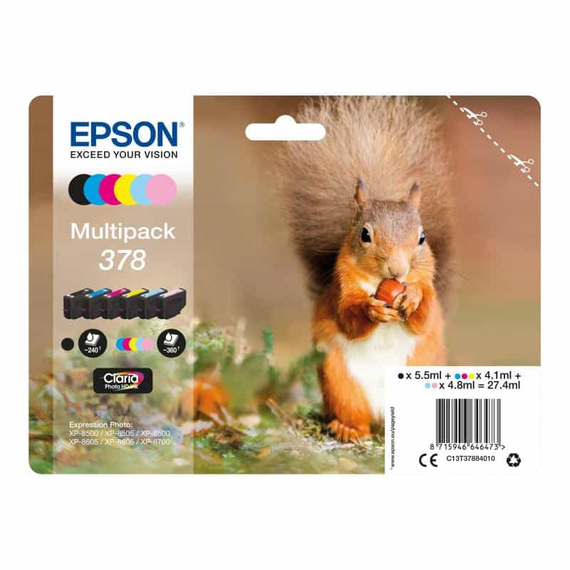 EPSON Multipack 378 6er Pack Schwarz, Gelb, Cyan, Magenta, hell Magenta, hell Cyan Tintenpatrone