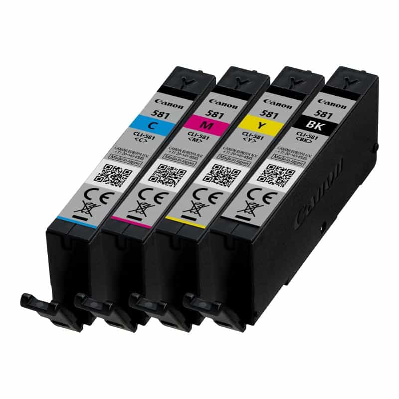 CANON CLI 581 BK/C/M/Y Multi Pack 4er Pack Schwarz, Gelb, Cyan, Magenta Tintenbehälter