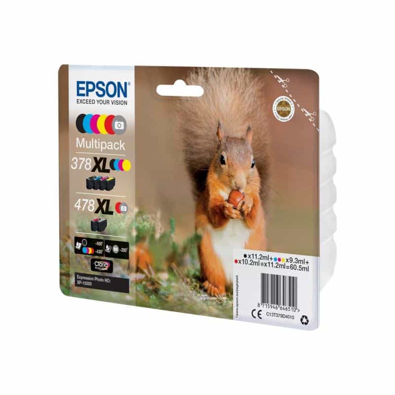 EPSON 478XL Multipack 6er Pack Grau, Schwarz, Gelb, Cyan, Magenta, Rot Tintenpatrone