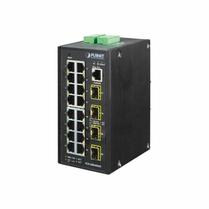 PLANET TECHNOLOGY PLANET Industrial 16-Port 10/100/1000T + 4 100/1000X SFP