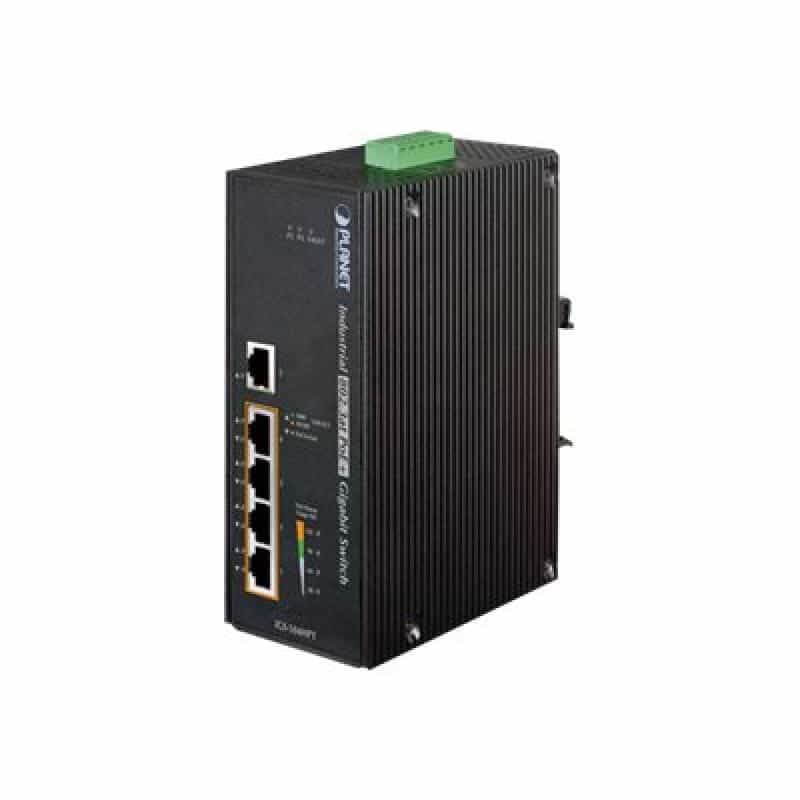 PLANET TECHNOLOGY PLANET 5-Port Industrial Gigabit Switch w/ 4-Port 802.3at