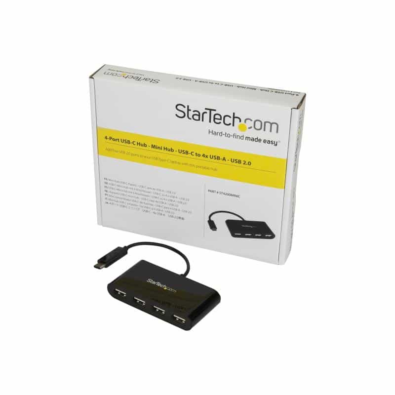 STARTECH.COM 4 Port USB-C Hub - Mini Hub - USB C auf 4x USB-A - USB 2.0 Hub - USB Typ C Hub - USB C