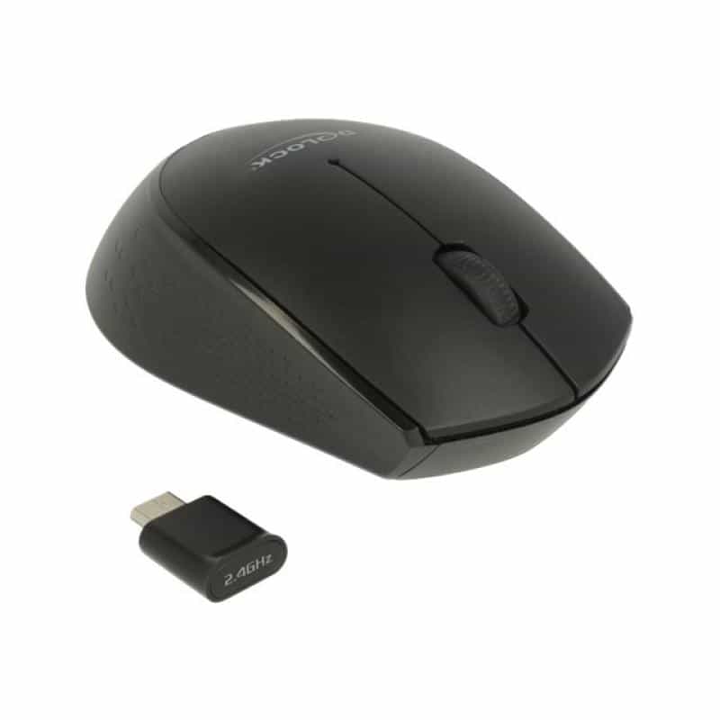 DELOCK Maus USB Type-C optisch 3 Tasten schwarz