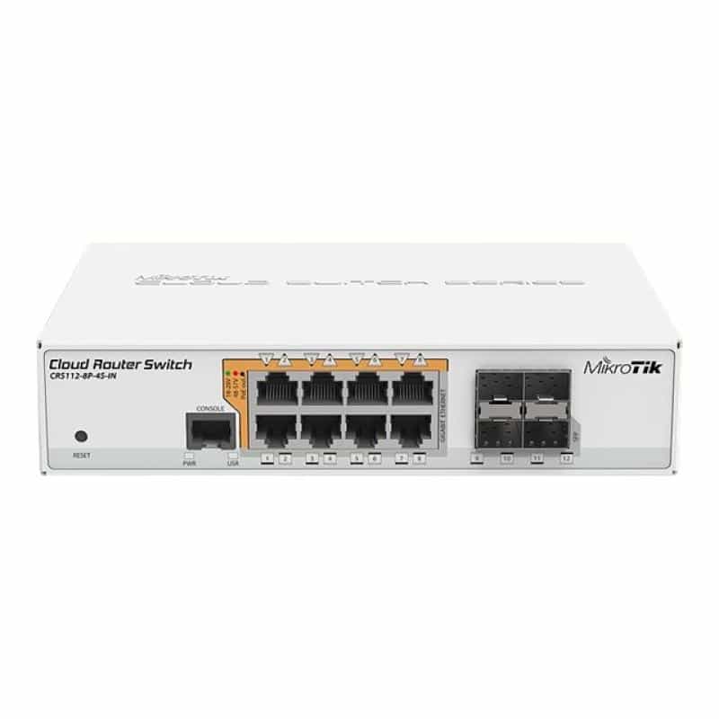 MIKROTIK Cloud Router Switch 112-8P-4S-IN with QCA