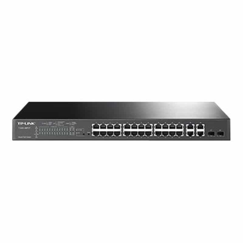 TP-LINK JetStream? 24-Port 10/100 Mbps + 4-Port Gigabit Smart Switch with 24-Port PoE+