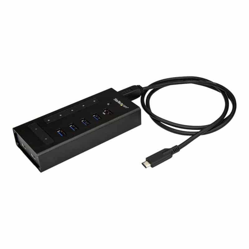 STARTECH.COM USB Hub 7 Port - Metall - USB-A zu 3x USB-C und 1x USB-C - USB 3.0 - Industrieller USB