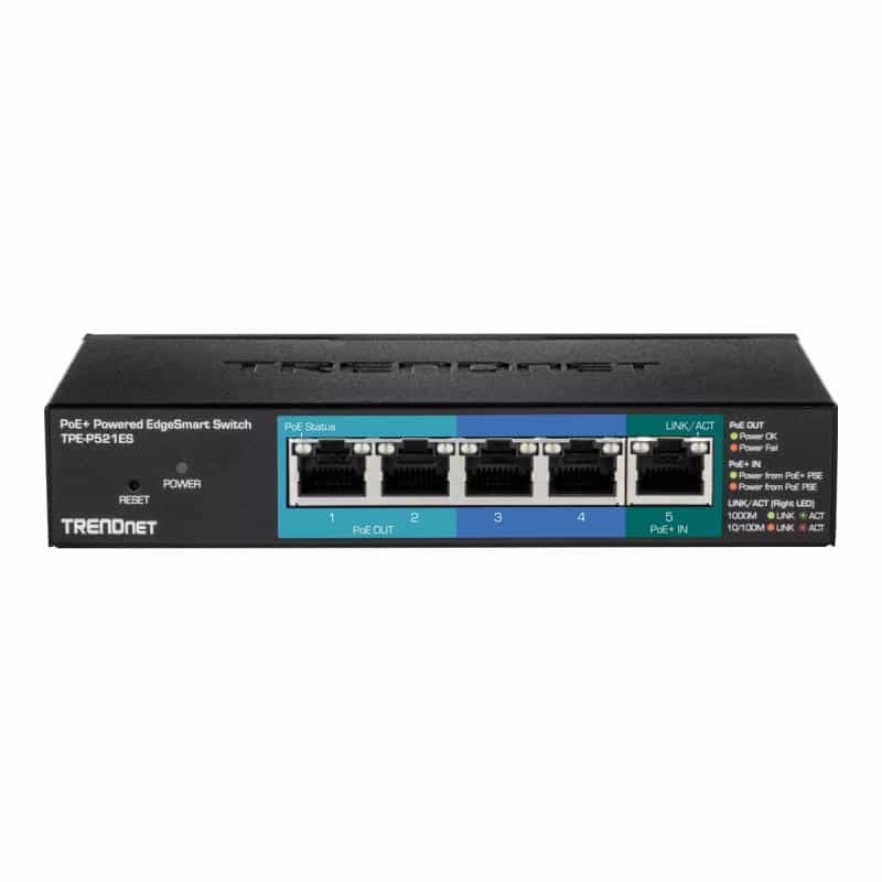 TRENDNET Switch  5-Port Gbit EdgeSmart PoE+ 18 W Metall