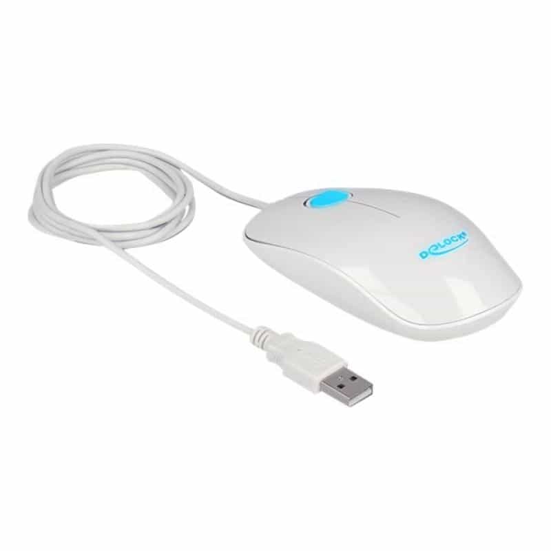 DELOCK Optische 3-Tasten LED Maus USB Typ-A weiß Delock DELOCK Optische 3-Tasten LED Maus USB Typ-A weiß Delock