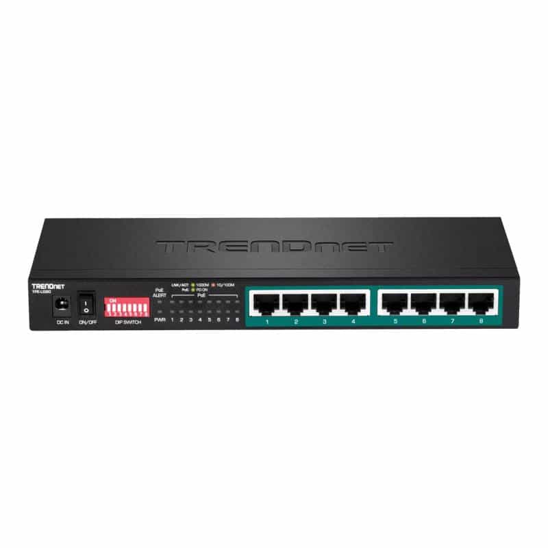 TRENDNET Switch 8-port Gbit PoE+ long range 200m 65W Metal