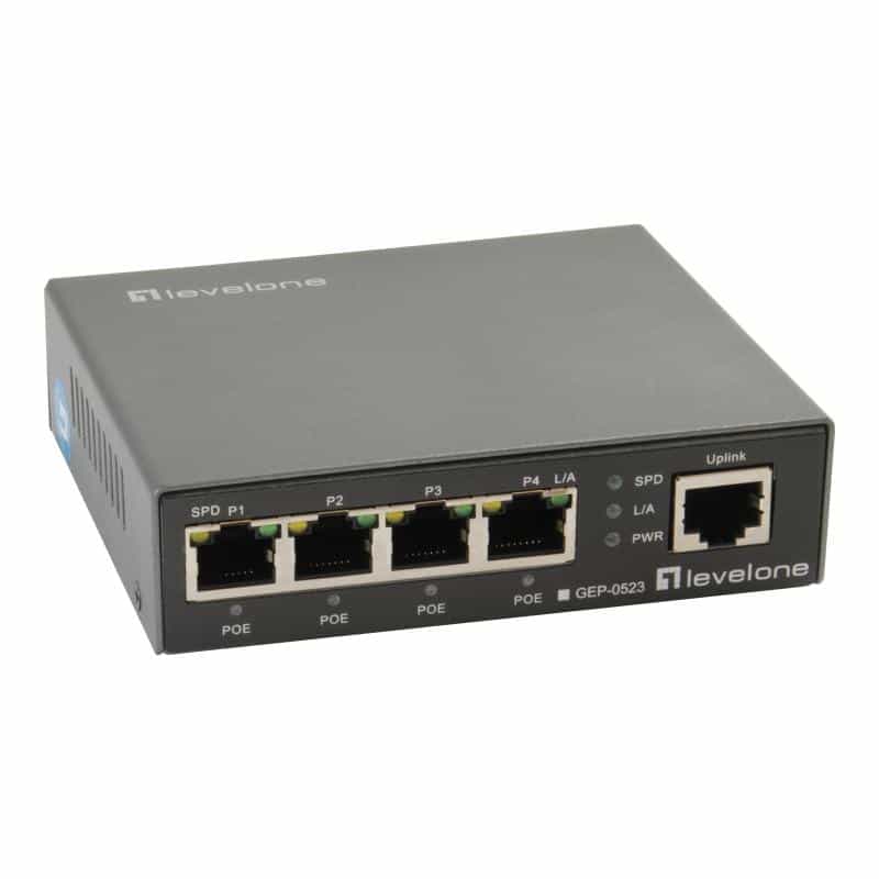 LEVEL ONE GEP-0523 5 Port Gigabit PoE Switch 802 3at af PoE 4 PoE Ausgaenge 60W