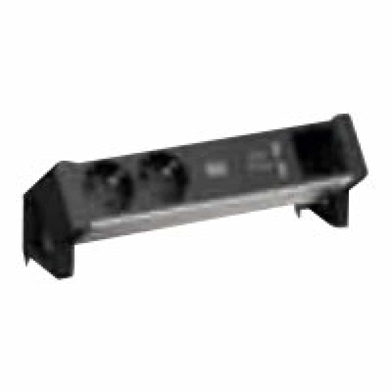 BACHMANN DESK2 ALU BLACK 937.001 2xCEE7/3 1xCM 1xUSB