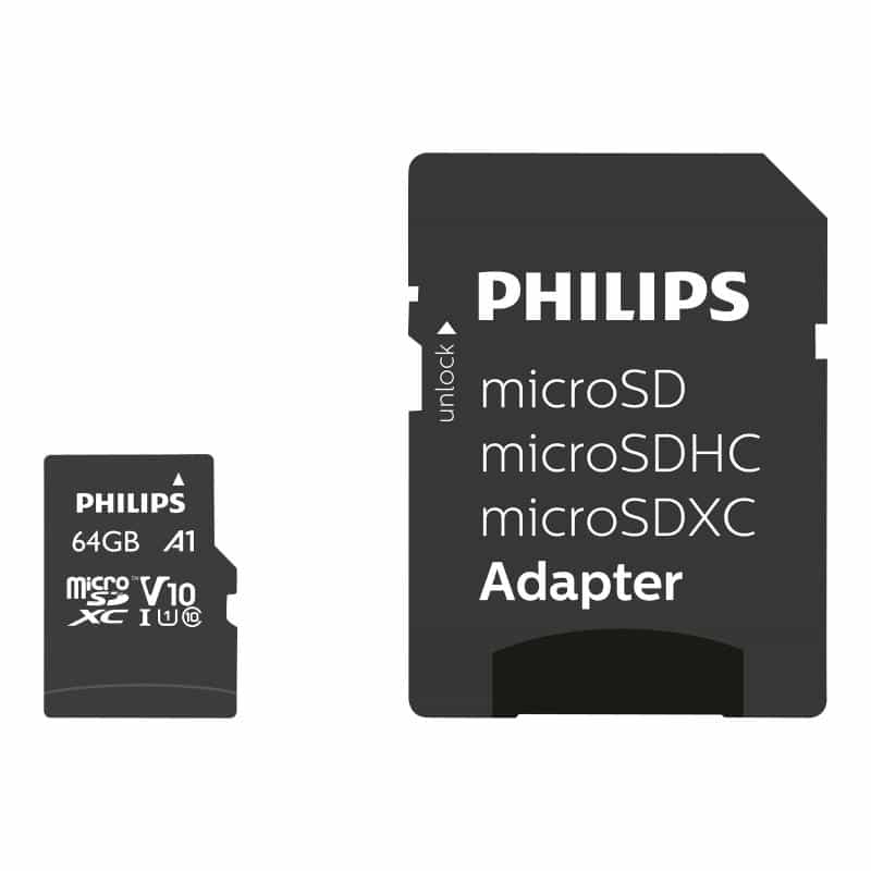 PHILIPS SD Micro SDHC Card  64GB Card Class 10 incl. Adapter