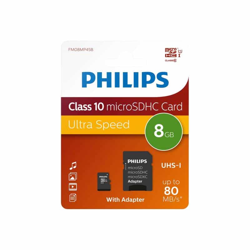 PHILIPS SD Micro SDHC Card   8GB Card Class 10 incl. Adapter