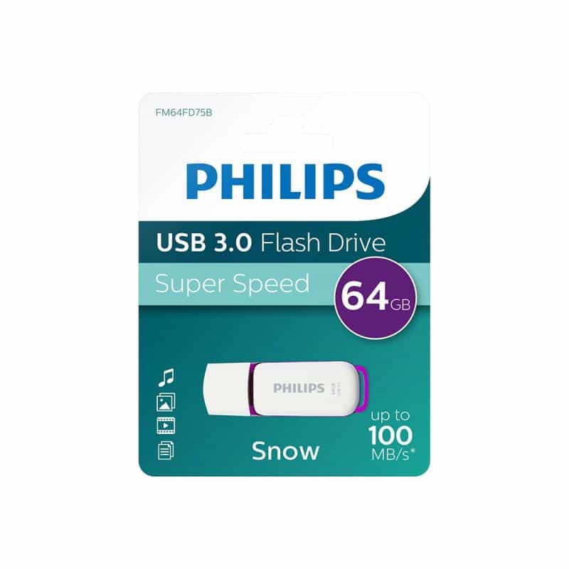PHILIPS USB-Stick 64GB 3.0 USB Drive Snow super fast purple PHILIPS USB-Stick 64GB 3.0 USB Drive Snow super fast purple