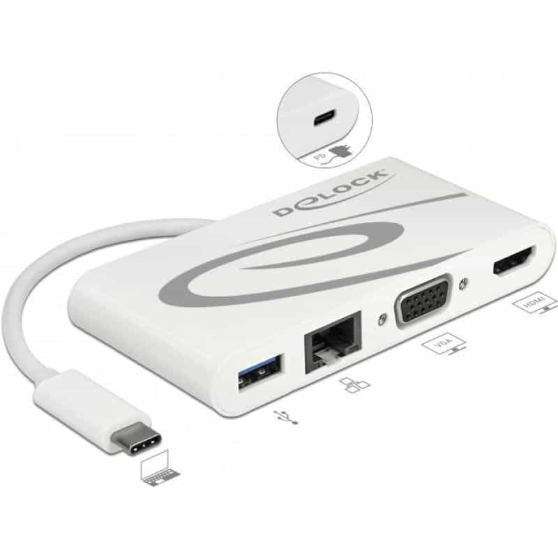 DELOCK Dockingstation USB3.1/C > LAN/HDMI 4K 30Hz/VGA/USB
