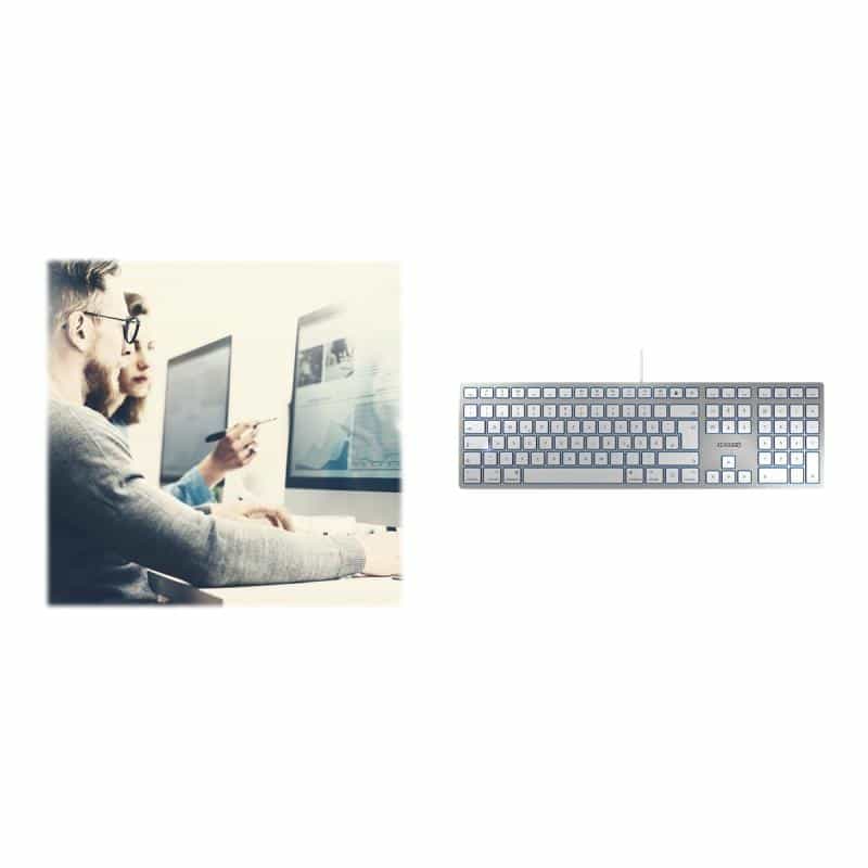 CHERRY TAS KC 6000 Slim for MAC silber USB Deutsches Layout
