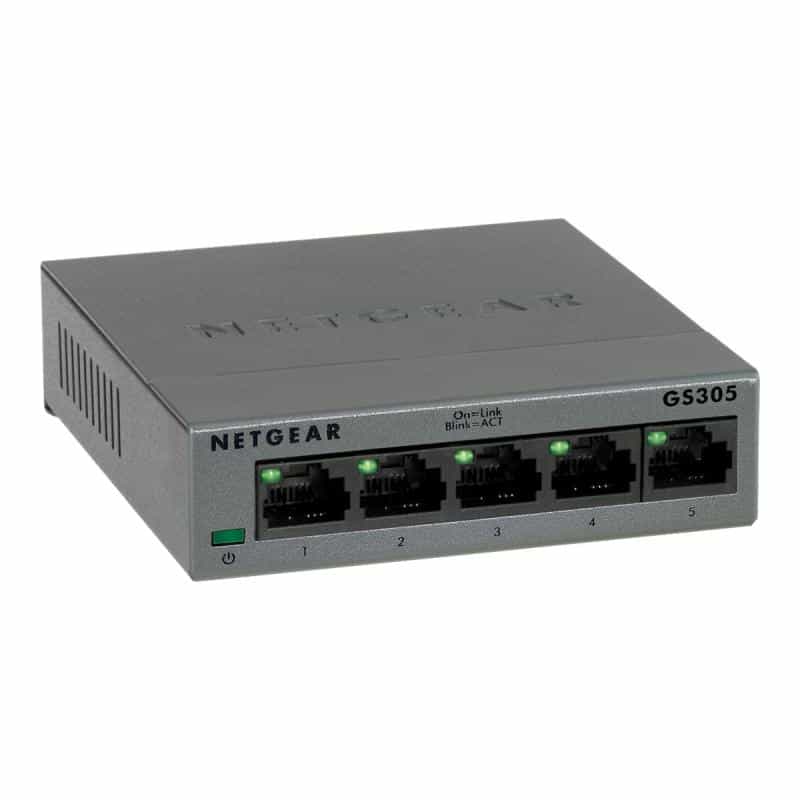 NETGEAR Switch / 5-Port Gigabit unmanaged Switch für SMB Metallgehäuse, Desktop, lüfterlos, Metallpo