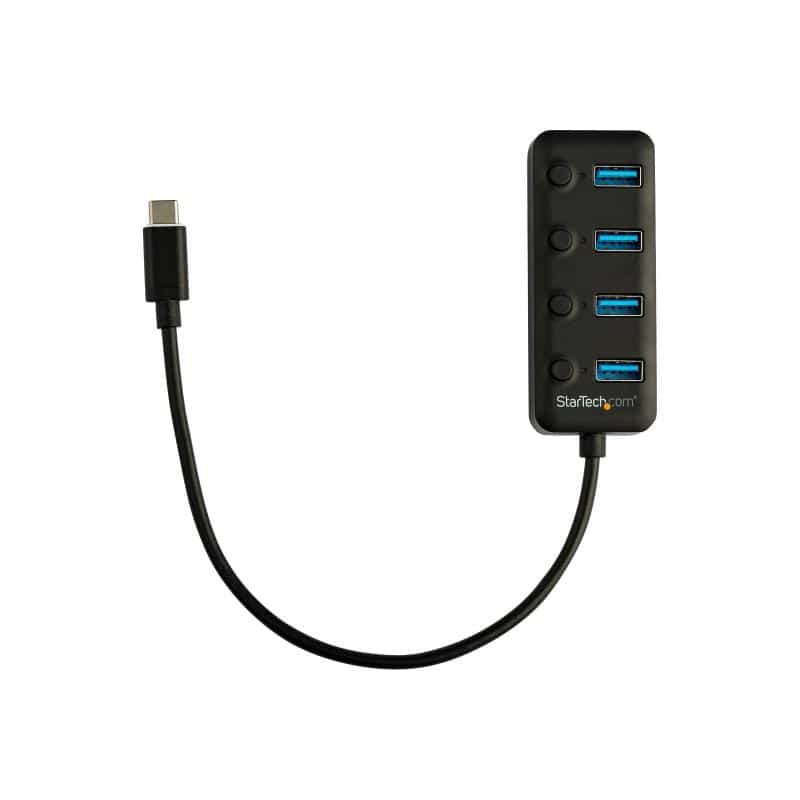 STARTECH.COM 4 Port USB-C Hub - 4xUSB-A mit individuellen An/Aus-Schaltern - Mobiler USB C zu USB3.0