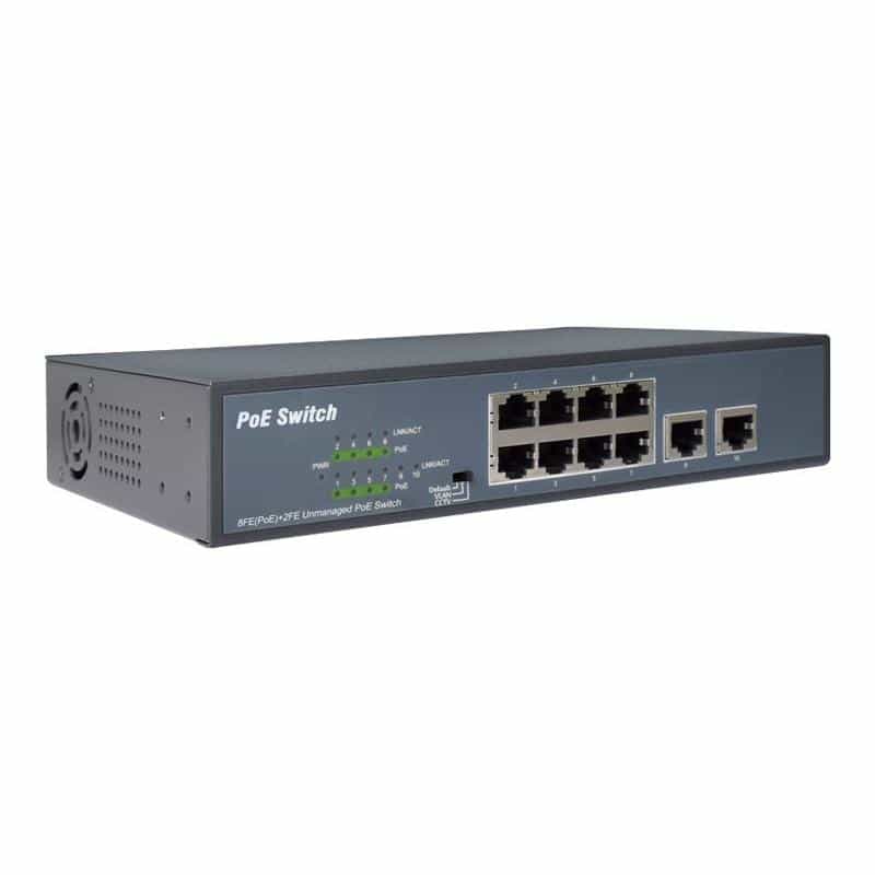DIGITUS 8-Port Fast Etherent PoE-Switch + 2 Uplinks
