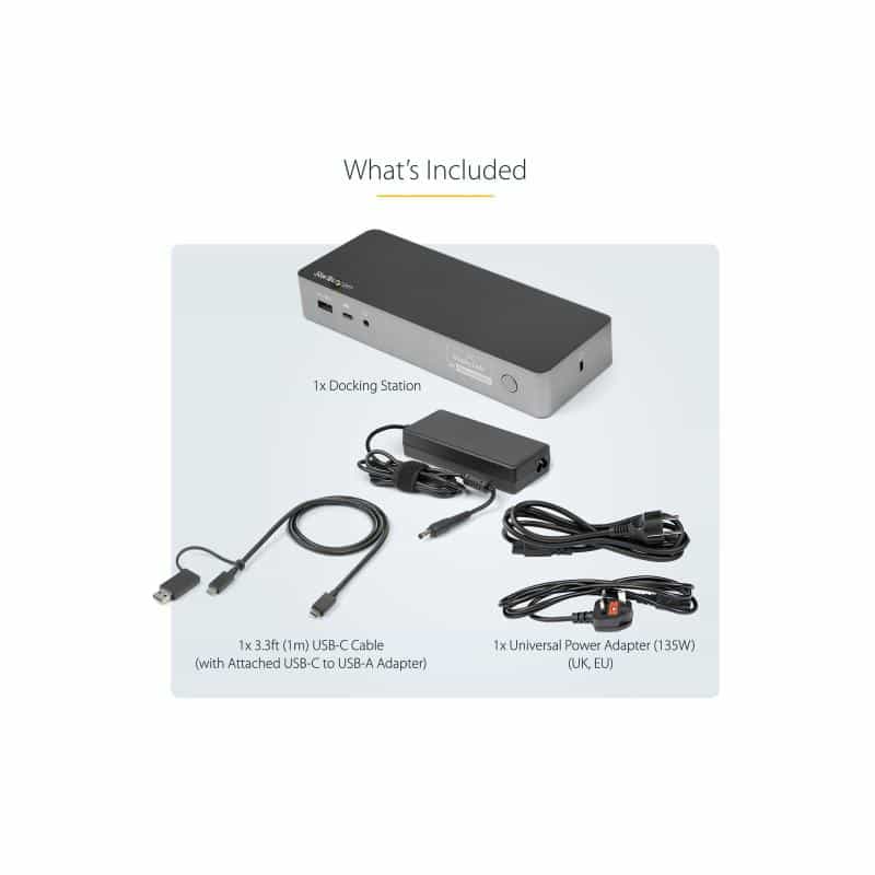 STARTECH.COM Universal Laptop Dockingstation - USB-C & USB 3.0 Dock - Dual 4K - Mac Windows & Chrome