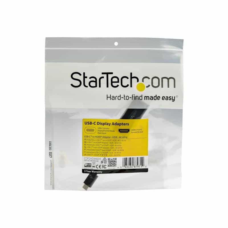 STARTECH.COM USB-C-auf-HDMI-Adapter mit HDR - 4K 60 Hz - Schwarz - CDP2HD4K60H