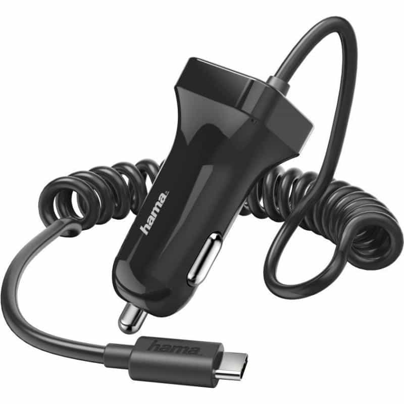 HAMA Basic Line - Auto-Netzteil - 12 Watt - 2,4 A (USB-C) - Schwarz (00183243)