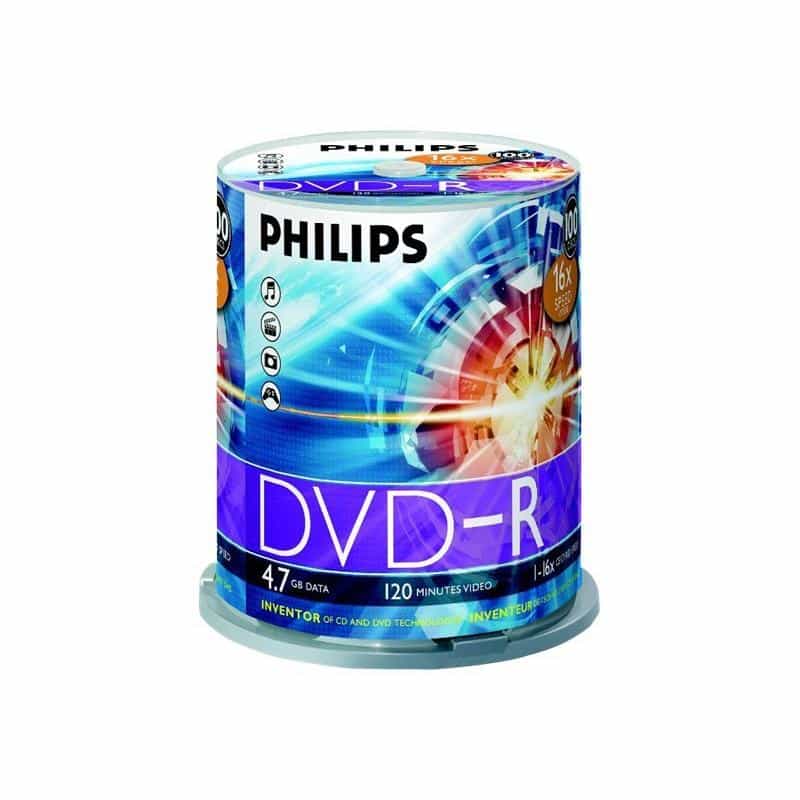 PHILIPS 100xDVD-R 4,7GB 120Min 16x CakeBox