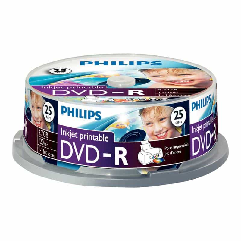 PHILIPS 25xDVD-R printable 4,7GB 120Min 16x CakeBox