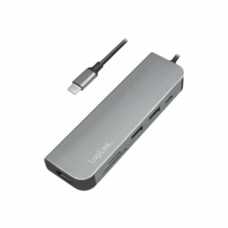 LOGILINK USB-C HUB, HDMI, PD, Kartenleser, USB 3.2 GEN 1x1