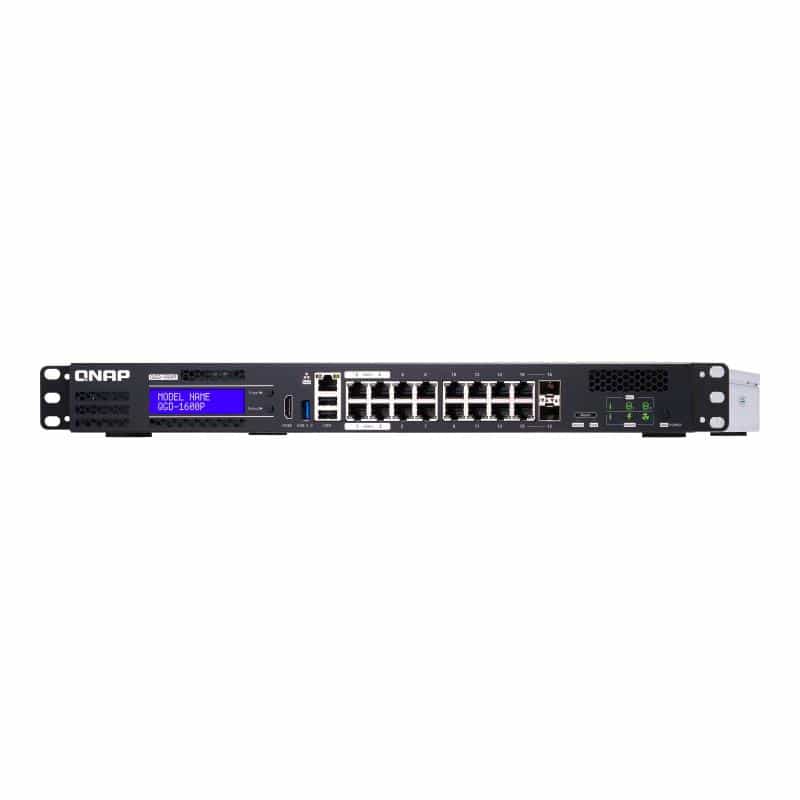 QNAP QGD-1600P-4G QGD-1600P 16x 1GbE PoE Ports mit 2x RJ45 und SFP+ combo ports