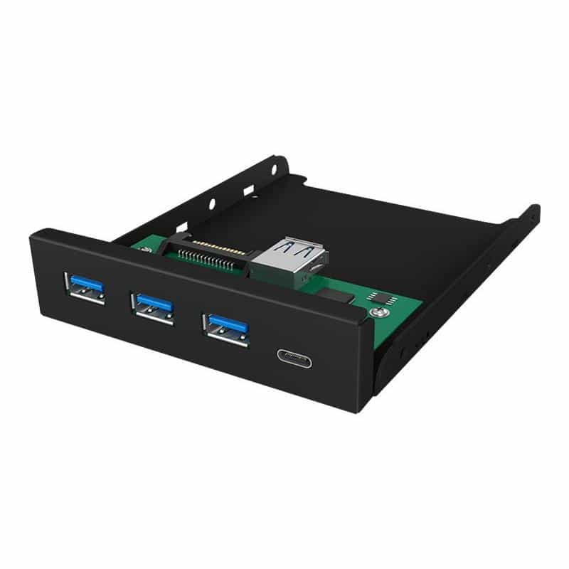 ICY BOX IB-HUB1418-i3 Frontalpanel mit Type-C 1x USB3.0 und Type-A 3x USB3.0 SD