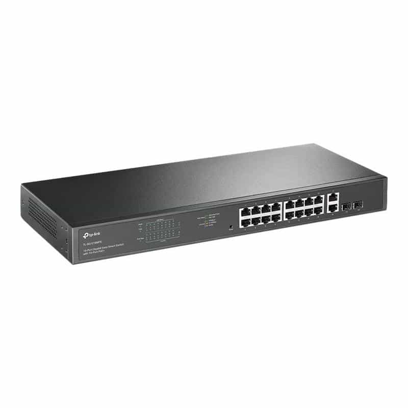 TP-LINK 16-Port Gigabit PoE+ Easy Smart Switch, 16 Gigabit RJ45 Ports, 2 SFP Slots, 802.3at/af, 192W