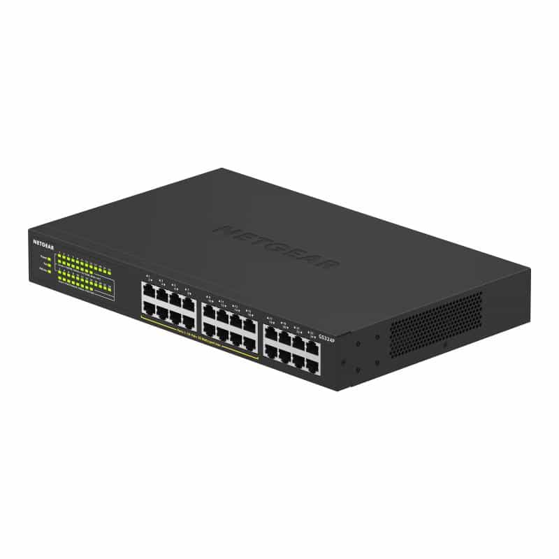 NETGEAR GS324P 24-Port Gigabit Ethernet Unmanaged PoE+ Switch mit 16-Ports PoE+ 190W Budget