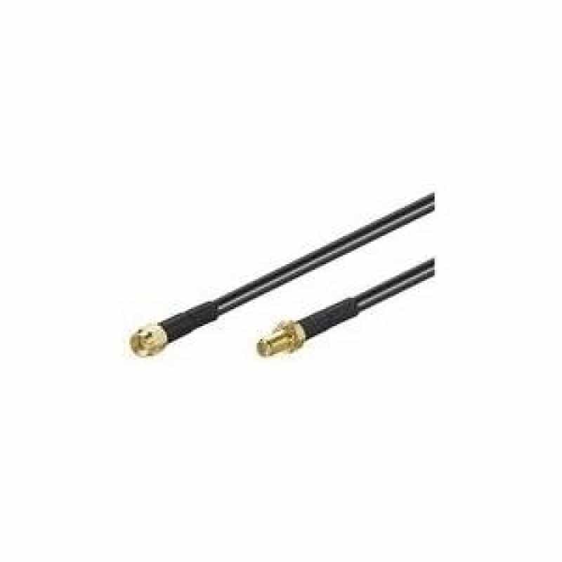 MICROCONNECT Wentronic Goobay WLAN Antennenverlängerungskabel, Schwarz, 1 m - RP-SMA Stecker > RP-SM