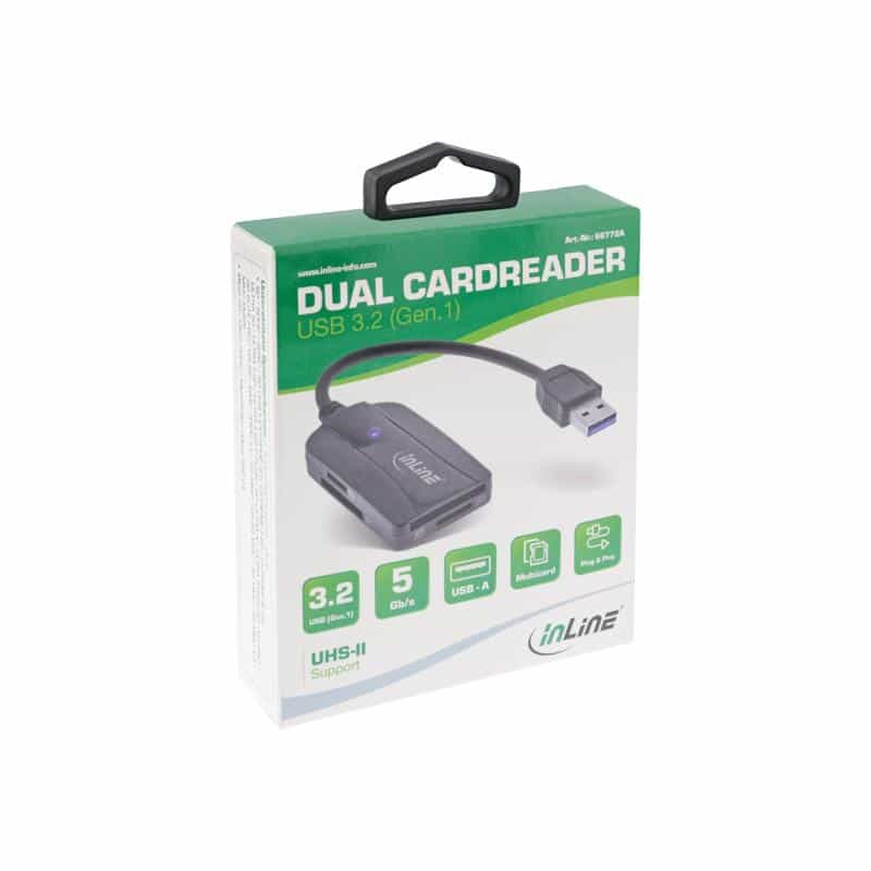 INLINE Card Reader USB 3.1 USB-A , für SD/SDHC/SDXC, microSD, UHS-II kompatibel