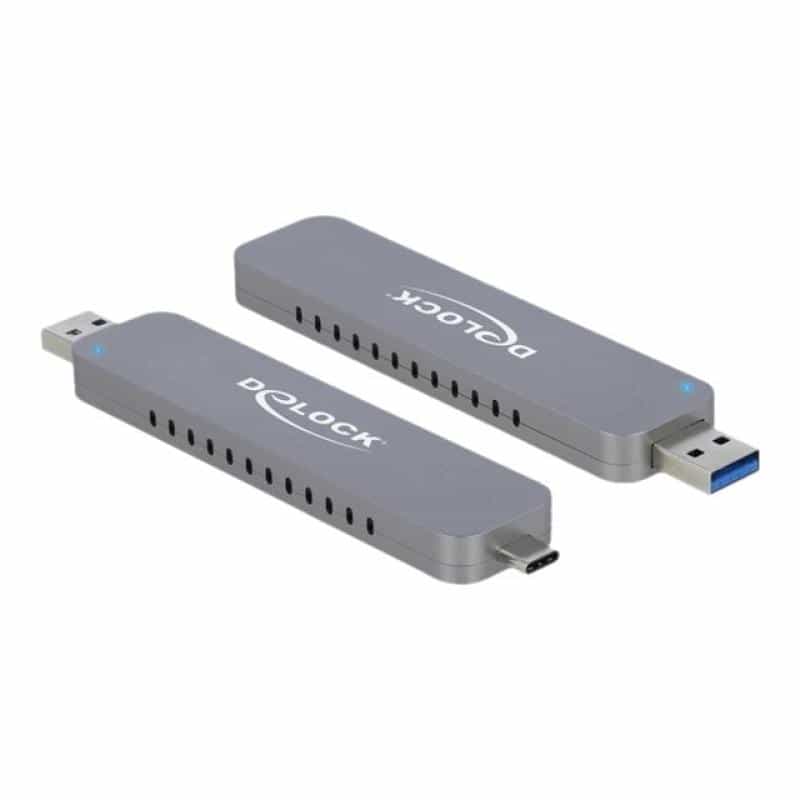 DELOCK Externes Gehäuse für M.2 NVMe PCIe SSD USB TYP C & A