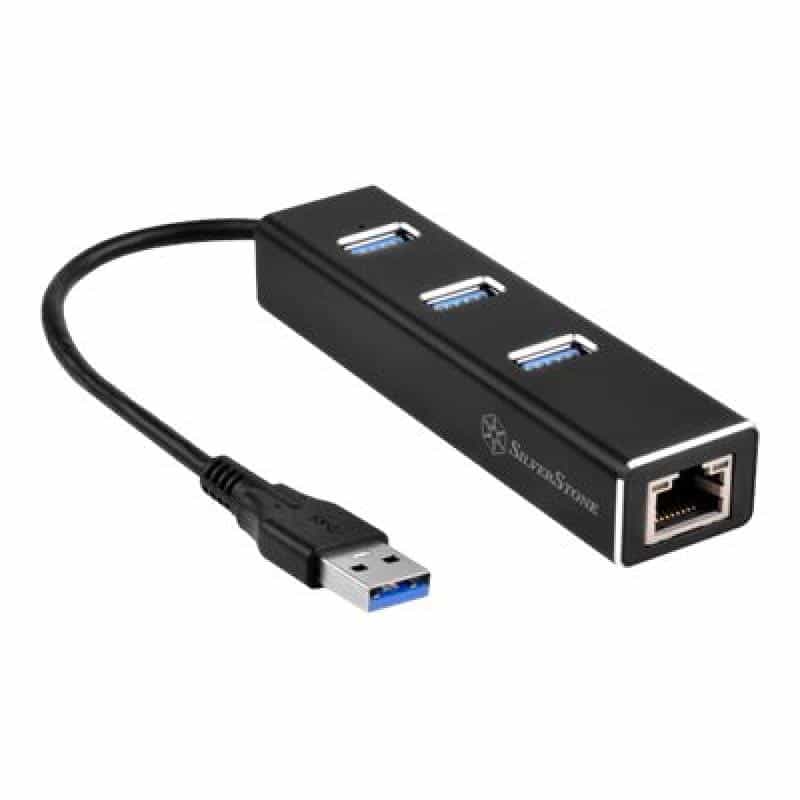 SILVERSTONE EP04 - Hub - 3 x USB 3.1 Gen 1 + 1 x 10/100/1000 - Desktop