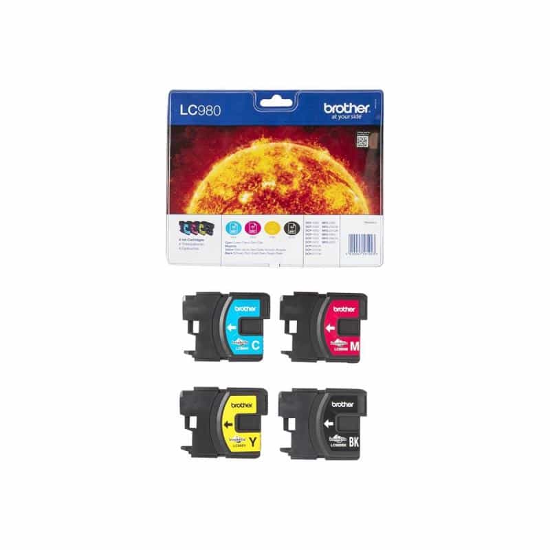 BROTHER LC980VALBP 4er Pack Schwarz, Gelb, Cyan, Magenta Tintenpatrone