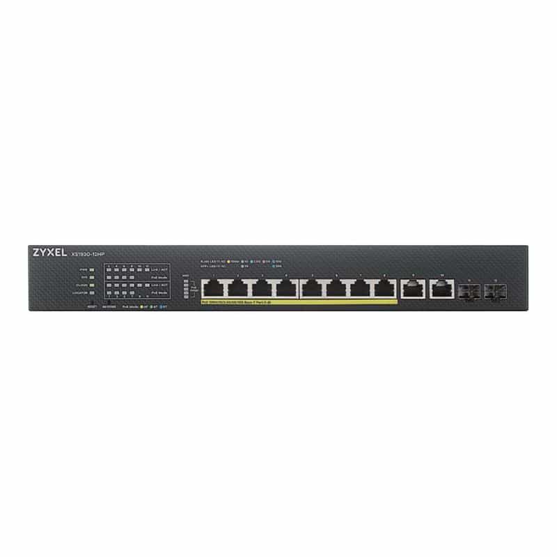 ZYXEL 8-port Multi-Gigabit Smart Managed PoE++ Switch 375Watt 802.3BT, 2 x 10GbE + 2 x SFP+ Uplink