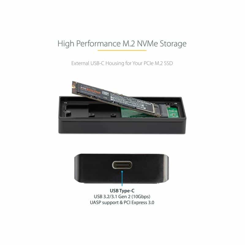 STARTECH.COM M.2 NVMe PCIe SSD-Gehäuse robustes IP67 Gehäuse USB 3.1 Gen 2 10Gbit USB-C TB3 kompatib