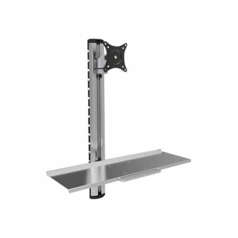TECHLY Wandhalterung mit Tastaturablage, 15-27", silber