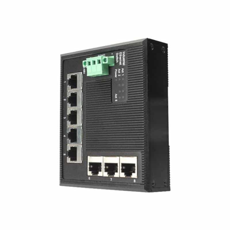 DIGITUS DN-651127 Industrial 8-Port Gigabit Flat Switch DIN rail erweiterter Temperaturbereich