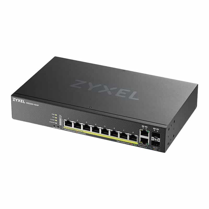 ZYXEL Switch GS2220-10HP 8Port+2xSFP/Rj45 PoE+ 180W