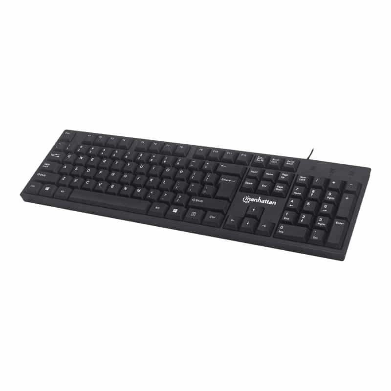 IC INTRACOM MANHATTAN USB-Tastatur Kabelgebunden 104 Tasten integriertes USB-Kabel LED-Anzeigen schw