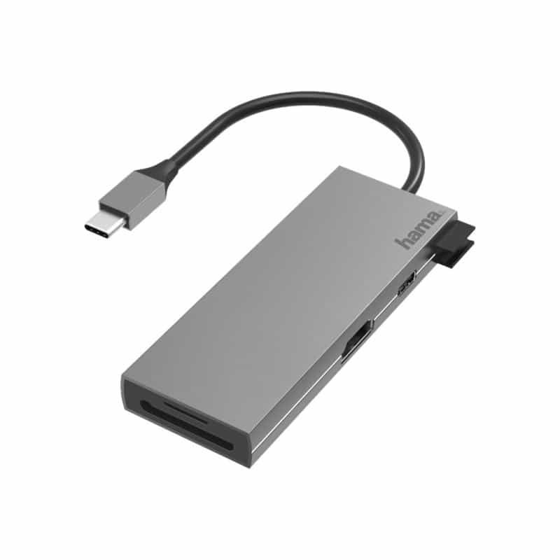 HAMA USB-C-Multiport-Adapter 6 Ports, 2x USB-A, USB-C, HDMI C, SD, microSD