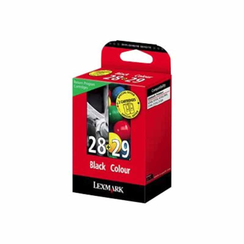 LEXMARK Combo Pack #28 + #29 2er Pack Schwarz, Farbe (Cyan, Magenta, Gelb) Tintenpatrone LRP