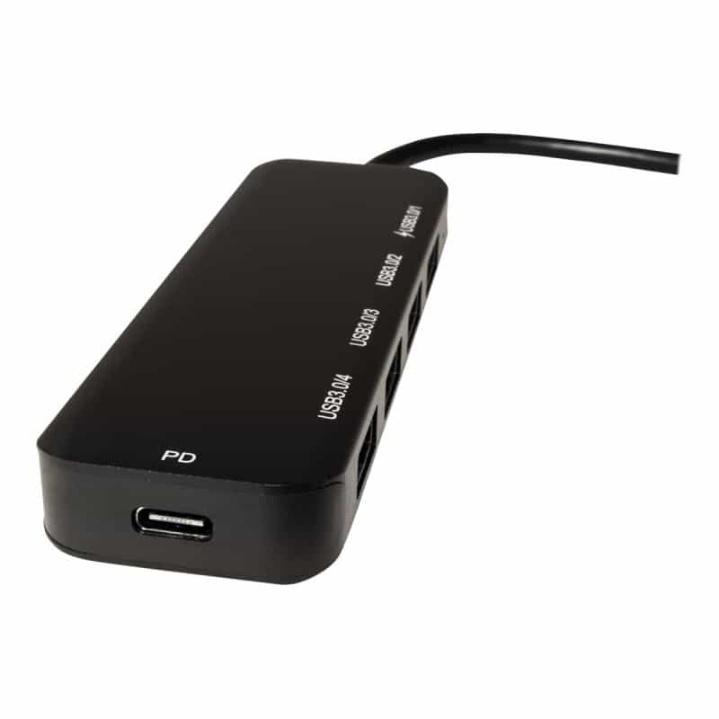 VALUE USB 3.2 Gen 1 Hub, 4fach, Typ C Anschlusskabel, mit 1 PD-Port