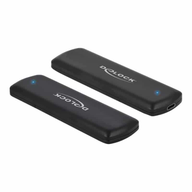 DELOCK External USB Type-C Combo Enclosure for M.2 NVMe PCIe or SATA SSD - Speichergehäuse - M.2 - M