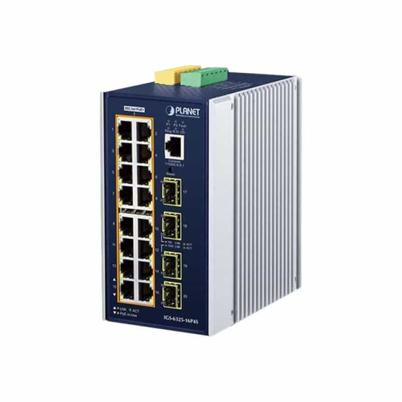PLANET TECHNOLOGY PLANET Industrial 16-Port 10/100/1000T + 4 1G/2,5 SFP    POE