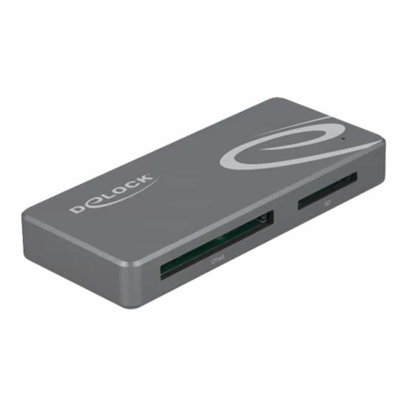 DELOCK USB Type-C Card Reader für CFast und SD Speicherkarten + USB Hub mit Typ-A und USB Type-C Por
